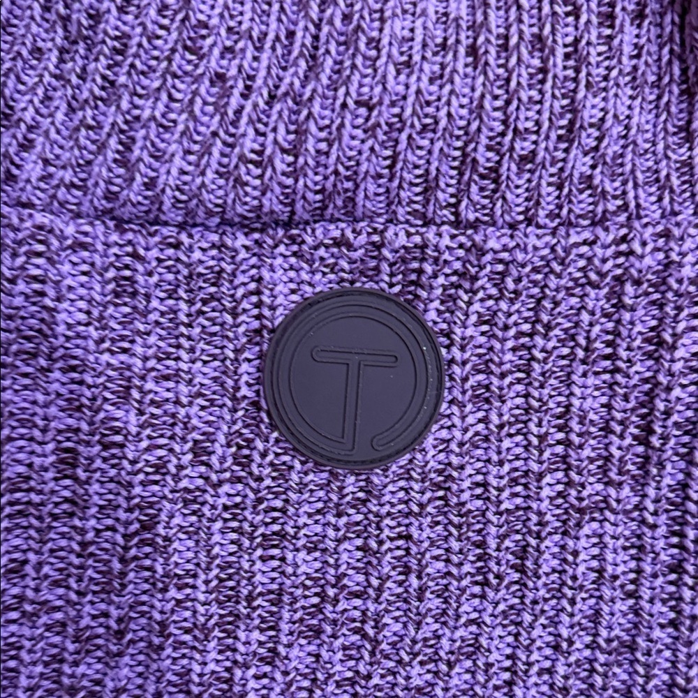 T by Talbots Purple Two-Tone Turtleneck quarter zip Knit Sweater Size Medium - Picture 7 of 7